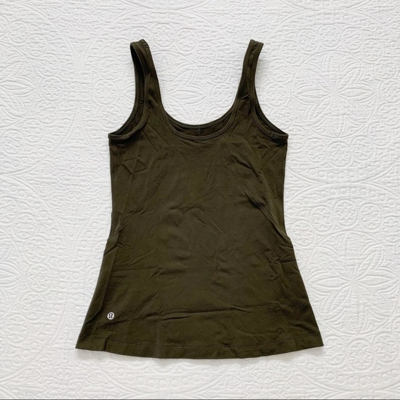 Lululemon‎ Back At It Tank, Dark Olive (Sz 4) - Picture 2 of 6